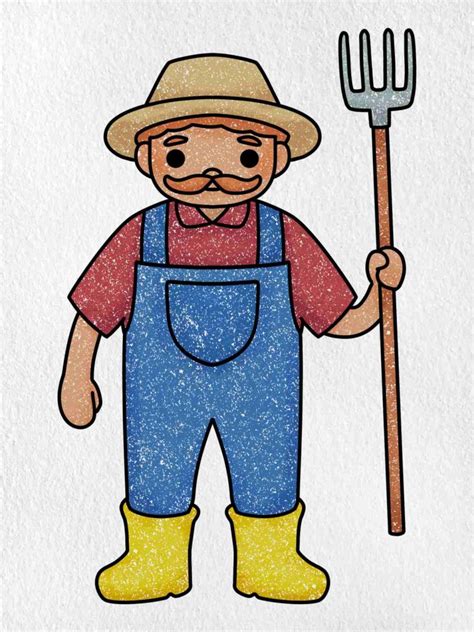 farmer drawing easy